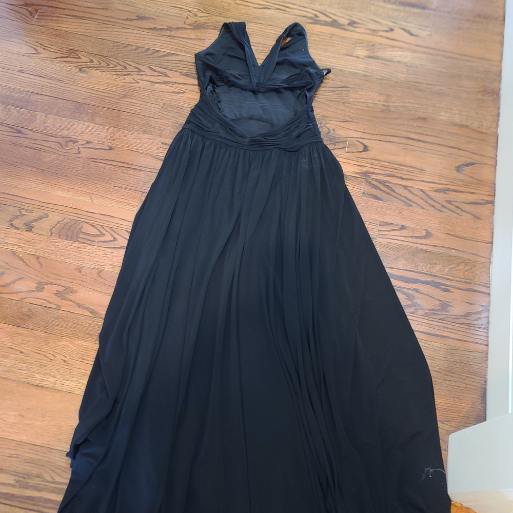 BCBGMaxAzria Black Ruched Bodice Maxi Gown - Picture 5 of 9